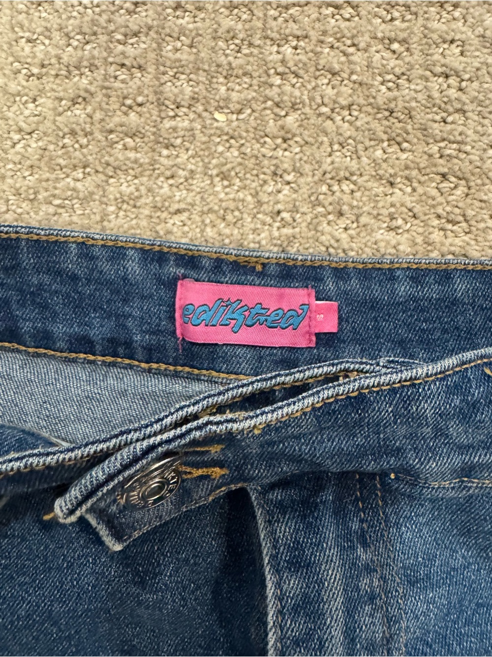 Edikted Blue Denim Mini Skirt - Picture 3 of 4